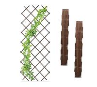 Relaxdays Tuteur à tomates, en lot Pratique de 3, Extensible, Bois de Sapin, pour Le Mur, 180 x 90 cm, Marron