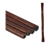 Relaxdays Tuteur à tomates, Lot de 25, Pratique et décoratif, Hauteur : 105 cm, pour Le Jardin, Marron foncé