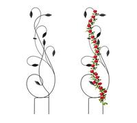 Relaxdays Tuteur décoratif, métal, Lot de 2, Support pout Plantes grimpantes, à Planter,H x L : 144 x 39 cm, Noir