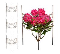 Relaxdays Tuteur Demi-Cercle, Lot de 4, Support Plantes Semi-Circulaire Fleurs et Plantes, hxl: 41,5x31 cm, Acier, Brun