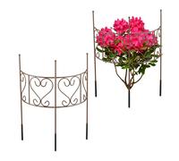 Relaxdays Tuteur Demi-Cercle, Lot de 2, Support Plantes Semi-Circulaire Fleurs et Plantes, hxl: 41,5x31 cm, Acier, Brun