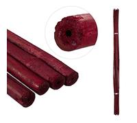 Relaxdays Tuteur en Bambou, Lot de 25, 120 cm, Aide à la Croissance des Plantes, Déco intérieure, Tiges Bambou, Rouge
