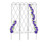 Relaxdays Tuteur plantes grimpantes, en métal, 3 pièces, à planter, hauteur de 162,5 cm, jardin, rouge brun
