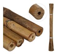 Relaxdays Tuteur pour plante en bambou Lot de 40 105 cm Aide à la croissance des plantes Déco Tiges bambou naturel