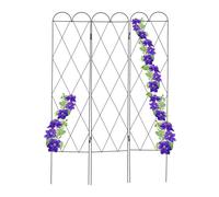 Relaxdays Tuteur Plantes grimpantes, en métal, 3 pièces, à Planter, Hauteur de 162,5 cm, Jardin, Rouge Brun