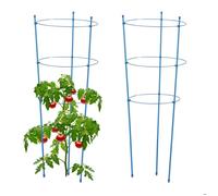 relaxdays Support pour plantes grimpantes bleu, set de 2, 76 cm