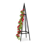 Relaxdays tuteur Rosier grimpant, carré, Autonome, vignes, Jardin, résistant aux intempéries, Fer, Hauteur: 132 cm, Noir