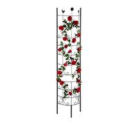 Relaxdays tuteur Rosier grimpant, Semi-Circulaire, à Planter, Support pour Plantes grimpantes, Jardin, H 180 cm, Noir