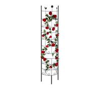 Relaxdays tuteur Rosier grimpant, Semi-Circulaire, à Planter, Support pour Plantes grimpantes, Jardin, H 180 cm, Noir