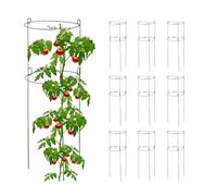 Relaxdays Tuteur à tomates Rond en Lot de 10, Support Jardin pour Plantes, Circulaire, H x D : env. 76 x 26 cm, Vert