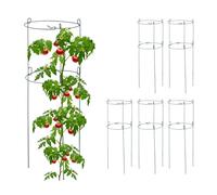 Relaxdays Tuteur à tomates Rond en Lot de 6, Support Jardin pour Plantes, Circulaire, H x D : env. 76 x 26 cm, Vert