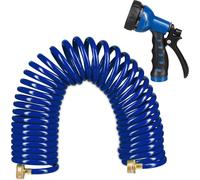 relaxdays Tuyau d'eau spiralé avec douchette 10 m