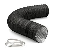 Relaxdays Tuyau d'évacuation, 2 colliers, Ø 150 mm, 5 m, noir