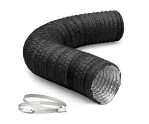 Relaxdays Tuyau d'évacuation 2 colliers, résistant aux températures | Ø 125 mm, 5 m, PVC, aluminium, étanche aux gaz