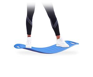 Relaxdays Twist Board Planche d'équilibre maniable pour entraînement Complet du Corps, Planche d'entraînement XL résistante jusqu'à 150 kg, Bleu