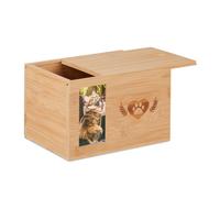 Relaxdays Urne en bambou pour chien et chat