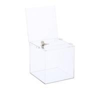 Relaxdays Urne spacieuse en Acrylique, Couvercle Pratique, 2 clés, H x L x P : 40,5 x 21 x 25 cm, Transparente