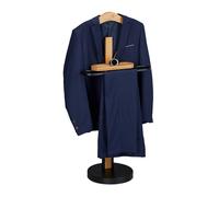 Relaxdays valet, avec support, autonome, costumes sans plis, porte-vêtements, bambou&métal, 109 x 48 x 30cm, noir/nature