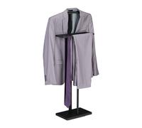 Relaxdays Valet de Chambre, MDF et Acier, Porte-vêtements, HxLxP : 107x47,5x20 cm, Chemises, Pantalons, Noir