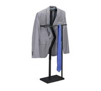Relaxdays Valet de Chambre, Vestes, HxLxP : env. 107x48x20 cm, métal, MDF, chevalet à vêtement, Dressing, entrée, Noir