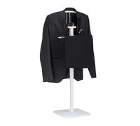 Relaxdays, blanc chambre, chevalet, portant, valet de nuit, porte-vêtements, HxlxP 109,5 x 47 x 30 cm, MDF, acier