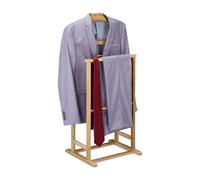 Relaxdays Valet de Chambre, Porte vêtements en Bambou, Femme et Homme, vestiaire, HxLxP: 98,5 x 47 x 36 cm, Naturel