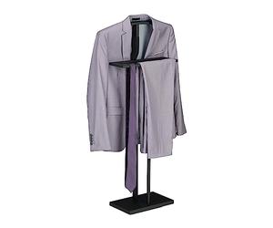 Relaxdays Valet de Chambre, MDF et Acier, Porte-vêtements, HxLxP : 107x47,5x20 cm, Chemises, Pantalons, Noir