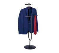 Relaxdays Valet de Chambre, pour Vestes et Pantalons, en Acier, avec Tablette pour la Montre, HLP : 121x45x33,5 cm, Noir