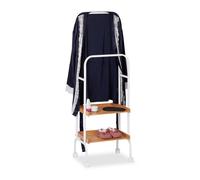 relaxdays Valet de nuit sur roulettes avec 2 étagères