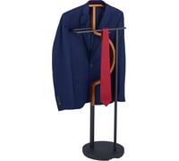 relaxdays Valet de nuit noir & aspect bois