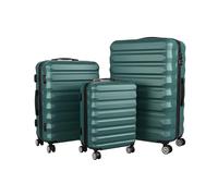 Relaxdays valises 3 pièces (S/M/L), Coque Rigide, 4 Roues 360°, poignée télescopique, Serrure à Code, Couleur pétrole