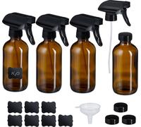 relaxdays Vaporisateur en verre brun, set de 4 pièces