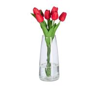 Relaxdays Grand Vase décoratif, pour Vos Fleurs, en Verre, Dimensions H x D : 21,5 x 10 cm, Transparent