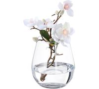 Relaxdays Vase décoratif en Verre Clair, pour Vos Fleurs, à Poser sur la Table, Dimensions HxD : 16 x 14 cm, Transparent