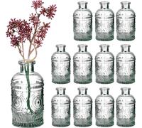relaxdays Vase en verre Set de 12 pièces pour décoration de table
