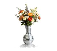 Relaxdays Vase Relaxdays Disco, Effet Miroir, mosaïque Ronde, déco Table Scintillante, argenté, 28x14x14 cm