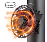Relaxdays Ventilateur de cheminée, noir | grille, conduit, sans électricité, 6 pales, 19 x 17 x 19 cm, colliers, alu