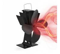 Relaxdays Ventilateur Ouvert sans Courant, sans Bruit, cheminée et Fours, la Chaleur, 4 Lames, pour cheminée, Noir.