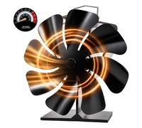 Relaxdays Ventilateur de poêle avec thermomètre