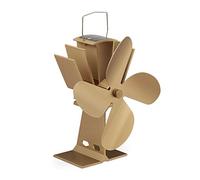 Relaxdays Ventilateur Ouvert sans Courant, sans Bruit, cheminée et Fours, la Chaleur, 4 Lames, pour cheminée, Bronze.