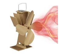 Relaxdays Ventilateur Ouvert sans Courant, sans Bruit, cheminée et Fours, la Chaleur, 4 Lames, pour cheminée, Bronze.