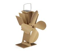 Relaxdays Ventilateur ouvert sans courant, sans bruit, cheminée et fours, la chaleur, 4 lames, pour cheminée, bronze.