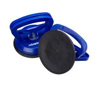 Relaxdays ventouse vitre lot de 2, transport de vitres, carreaux&plaques, capacité de charge jusqu’à 45 kg, Ø12 cm, bleu