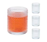 Relaxdays Verre à Boire, en Lot de 4, Convient au Lave-Vaisselle, capacité de Chaque : 360 ML, Transparent
