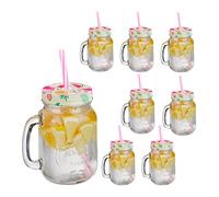 Relaxdays Verre à cocktail avec couvercle lot de 8