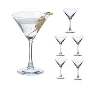 Relaxdays Verre à Martini en Lot de 6, 140 ML, pour Cosmopolitan, Manhattan, compatibles au Lave-Vaisselle, Transparents