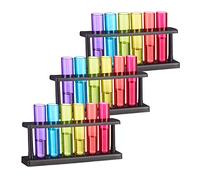 Relaxdays Verre à Shot, Lot de 18, en Forme d'éprouvette, Amusant, Support, 4 cl, Tube à essais, Plastique, coloré