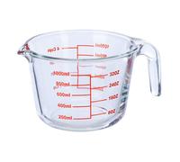 Relaxdays Verre mesureur, 1 litre, résistant à la chaleur, au micro-ondes, gradué ml, oz, cups américaines, transparent