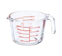 Relaxdays Verre mesureur 250 ml résistant à la chaleur, micro-ondes, gradué ml/oz/cups, transparent