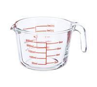Relaxdays Verre mesureur, 250 ML, résistant à la Chaleur, pour Micro-Ondes, gradué ML, oz, Cups américaines, Transparent